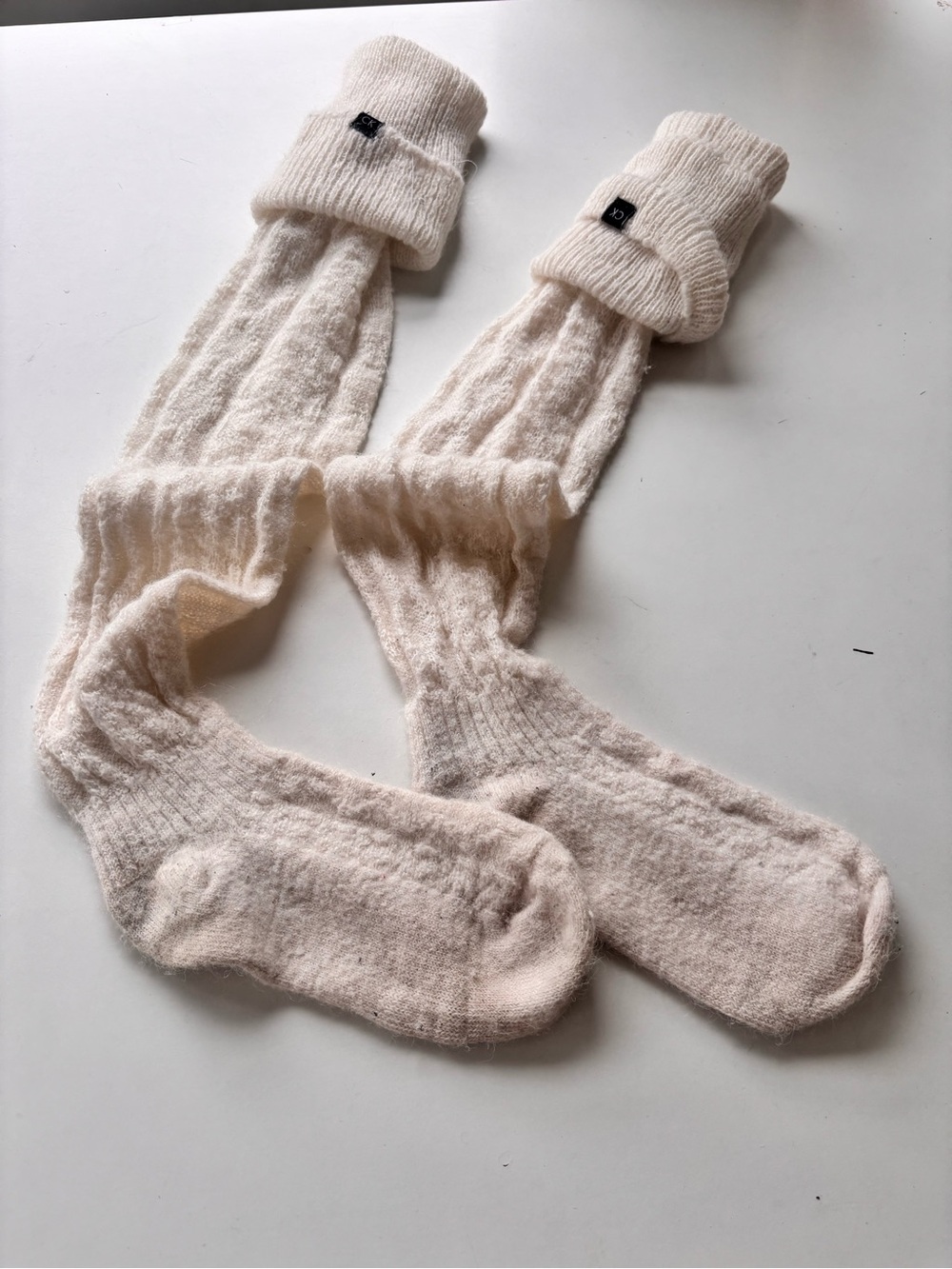 Calvin Klein Women's Over-the-Knee Socks Cream